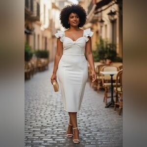 Elegant White Ruffle Dress